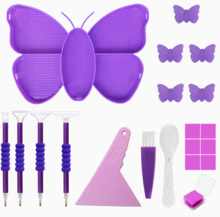Diamond Painting Tablett Schmetterling mit Stiften